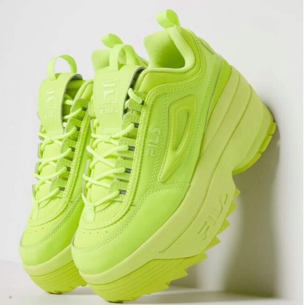 shoes women, FILA WOMENS WEDGE PLATFORM SNEAKER, neon colour, size 6.5